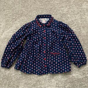 Vintage Gymboree Floral Corduroy Shirt Large Long Sleeve Blouse Cottagecore